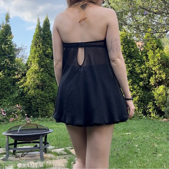 black and blue babydoll lingerie top - Picture 2 of 3